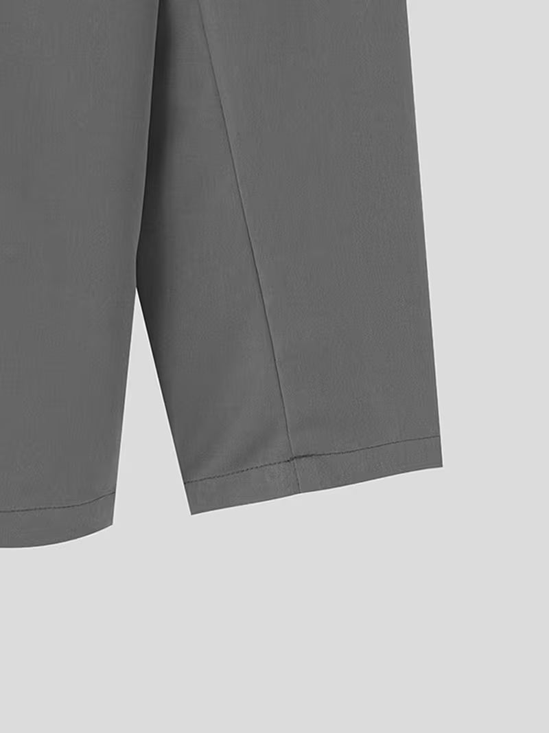 INCERUN Men'S Blazer with Lapel Neck, Loose Fit, Long Sleeves, Solid Color, Single Breasted, Suitable for Office Wear