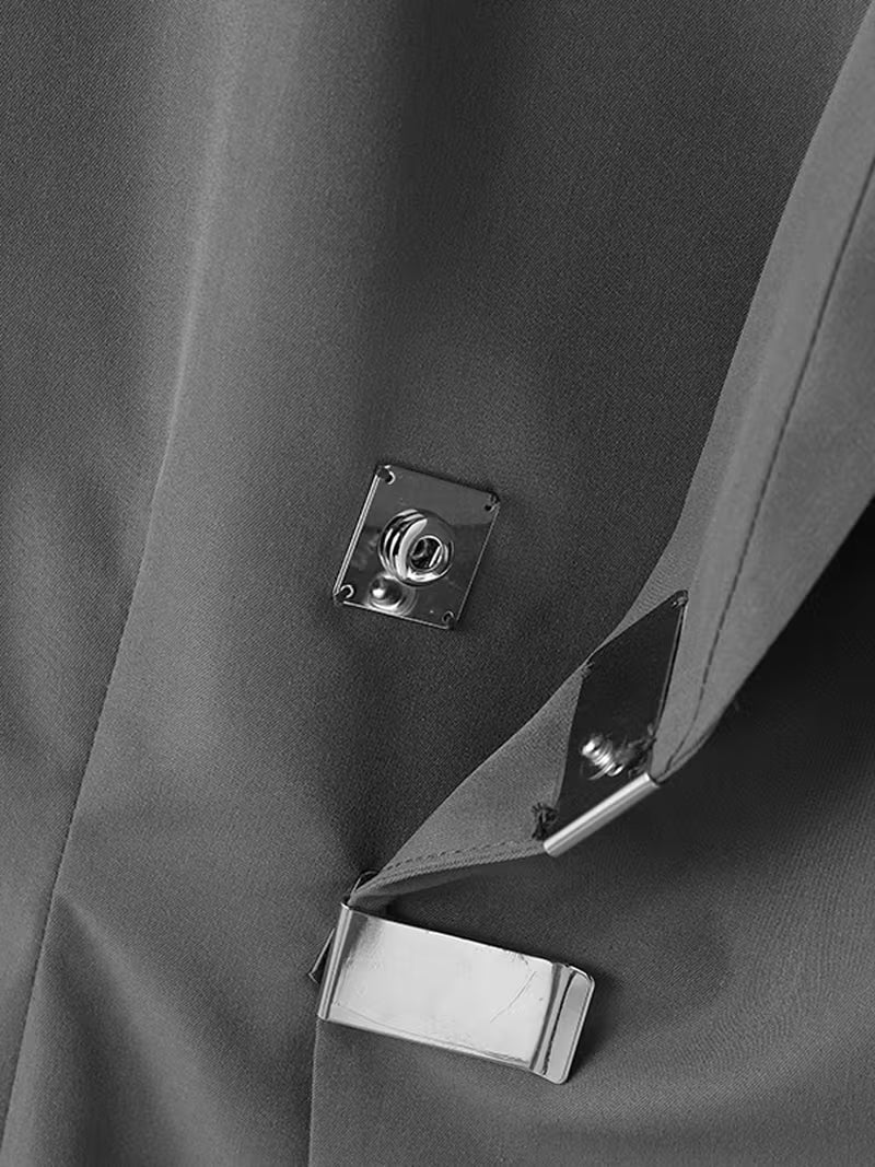 INCERUN Men'S Blazer with Lapel Neck, Loose Fit, Long Sleeves, Solid Color, Single Breasted, Suitable for Office Wear