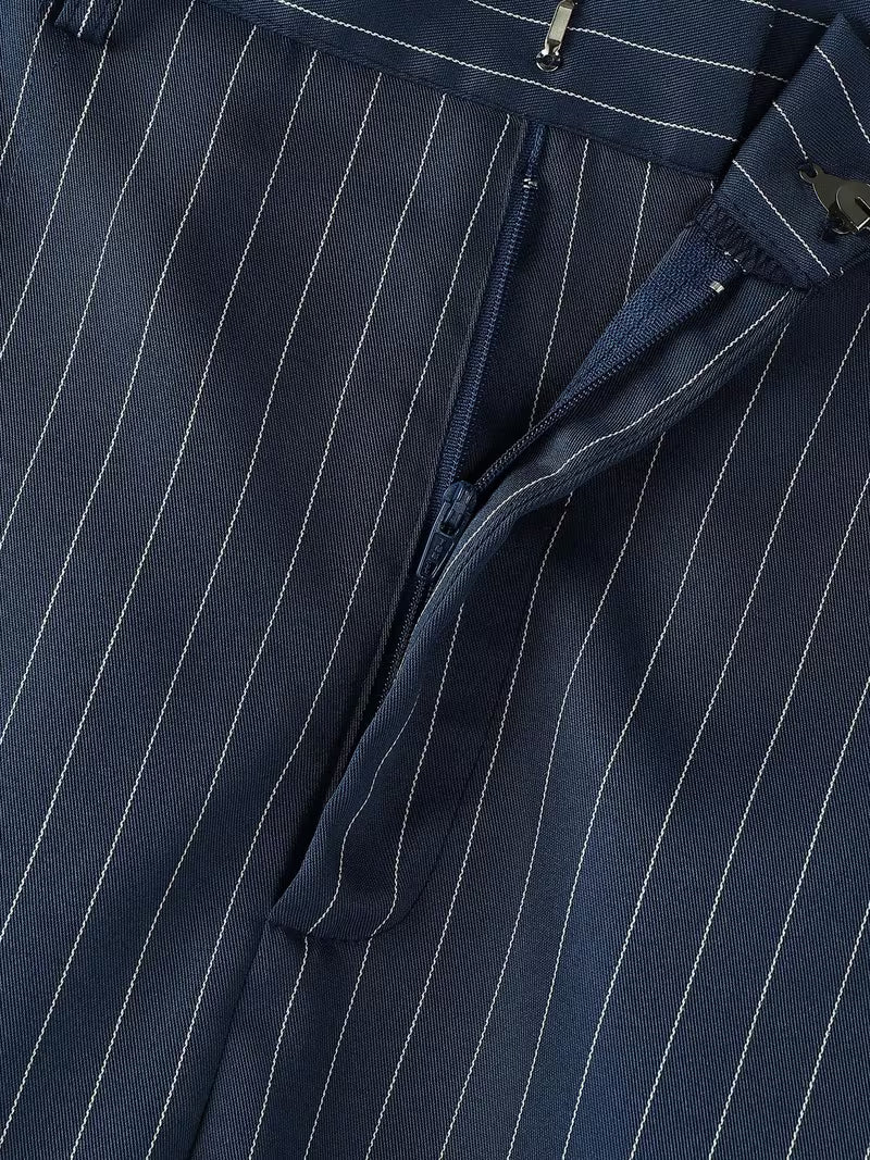 INCERUN Men Stripe Blazer Suit | Long Sleeve Lapel Neck Blazer with Long Trousers, Thin Street Hippy Casual Pants, Non-Stretch Fabric, Loose Fit, Perfect for Spring/Fall