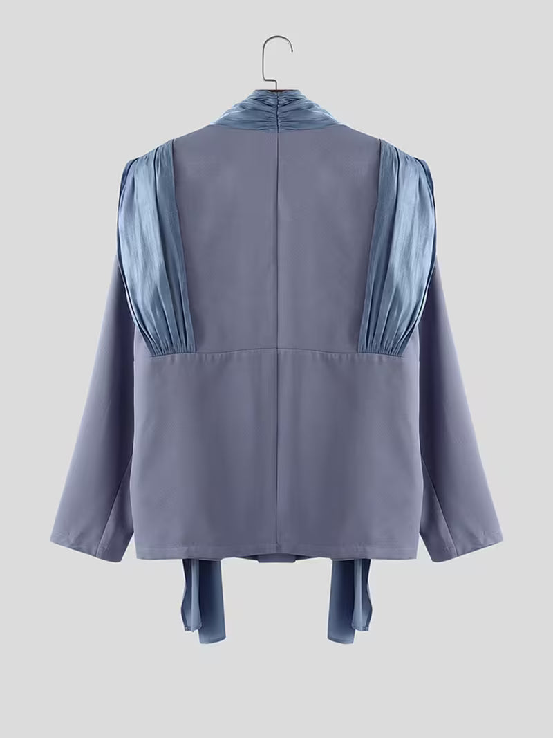 INCERUN Men Stylish Blazer | Long Sleeve V Neck Single Breasted Thin Party Club Leisure Blazer Coat Tops, Non-Stretch Fabric, Solid Color, Loose Fit for Spring/Fall