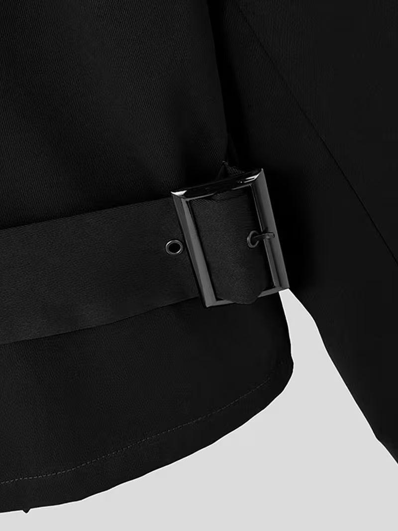 INCERUN Men’s Retro Blazer | Long Sleeves, Notched Lapel Collar, Non-Stretch Fabric, Solid Color, Regular Fit | Ideal for Spring/Autumn