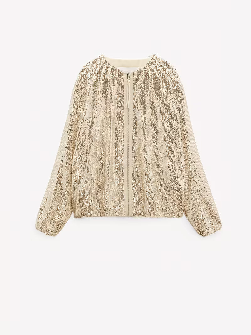 Women's Fashion Solid Color Jacket - Long Sleeve, Zipper, Machine Washable, Perfect for Office or Casual Wear, All-Season Apparel | Stylish Blazer Durable Mixed Jacket